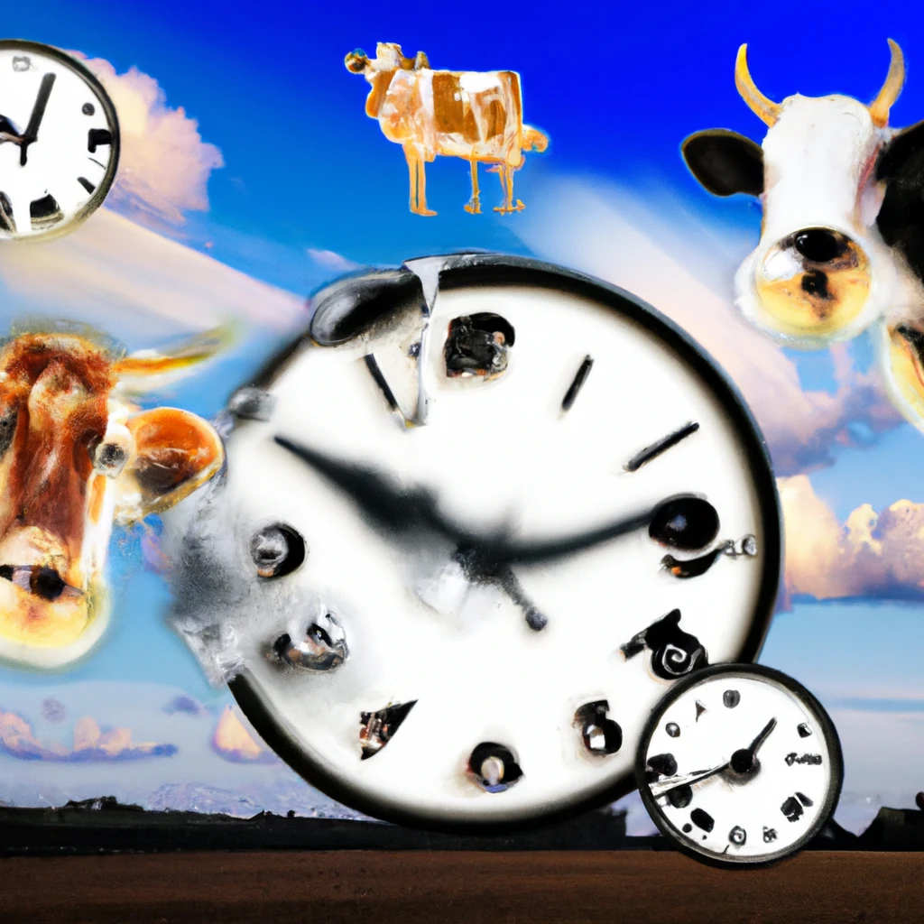 Melting Clocks and Clouds with the backdrop of the sky